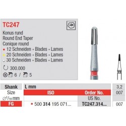 Freze TC247 cu 12 lame pentru finisare cu cap con rotund