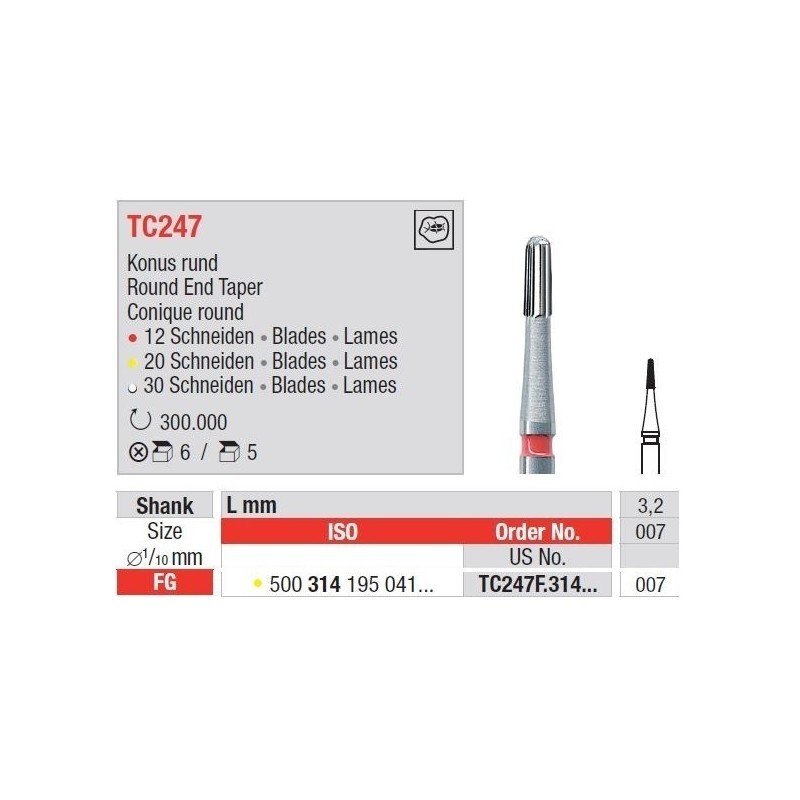 Freze TC Finishing instruments  TC24 7F 314 007