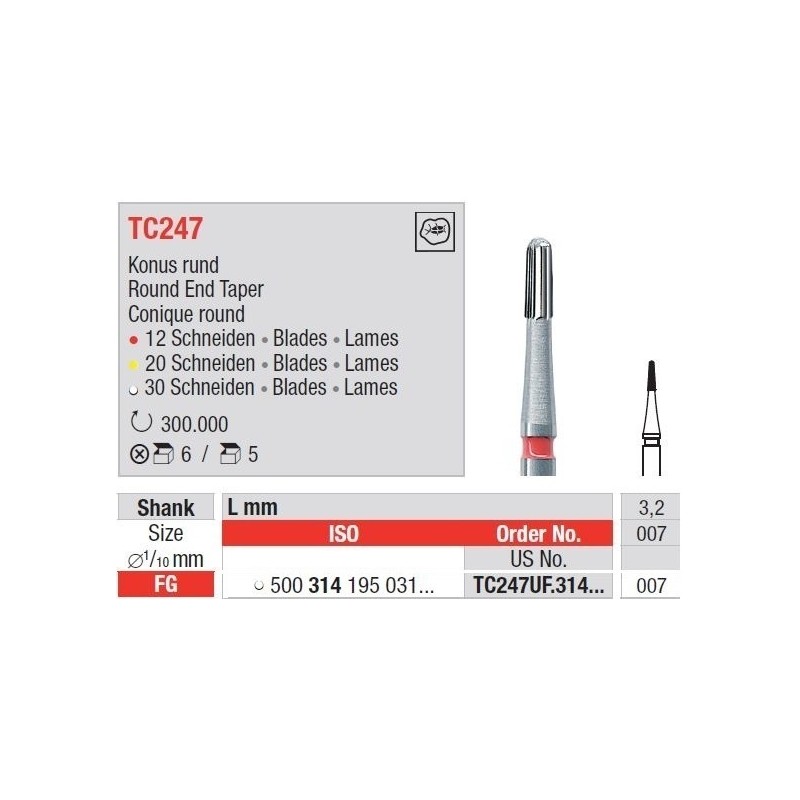 Freze TC Finishing instruments  TC24 7UF 314 007
