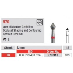 Freze Diamant pentru modelare si conturare ocluzala FG 970 - 5 buc. 