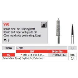 Freze Diamant Con cu Varf Rotunjit cu pin de ghidaj FG 998 - 5 buc. 