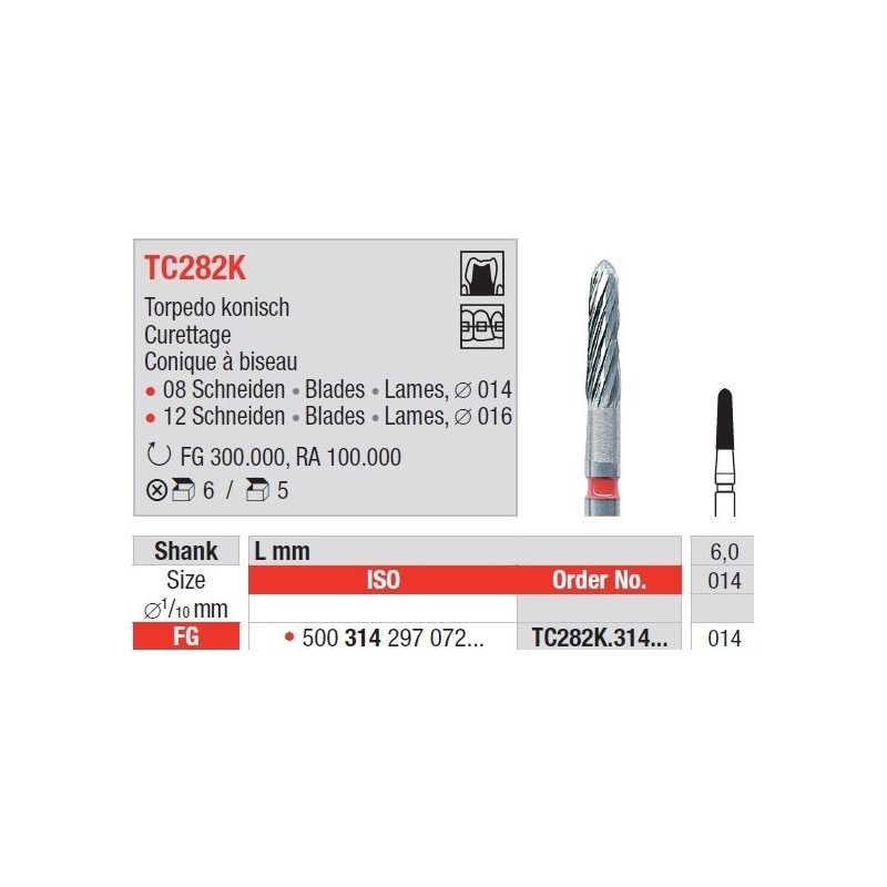 Freze TC Finishing instruments  TC28 2K 314 014