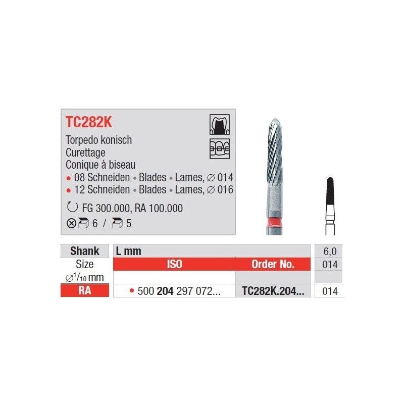 Freze TC Finishing instruments  TC28 2K 204 014