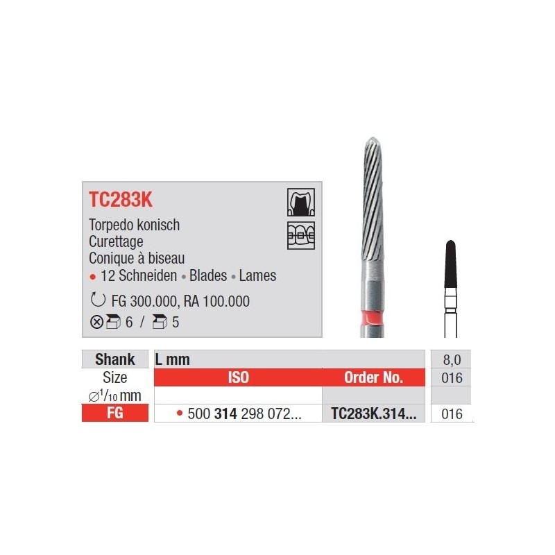 Freze TC Finishing instruments  TC28 3K 314 016