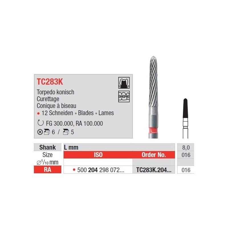 Freze TC Finishing instruments  TC28 3K 204 016