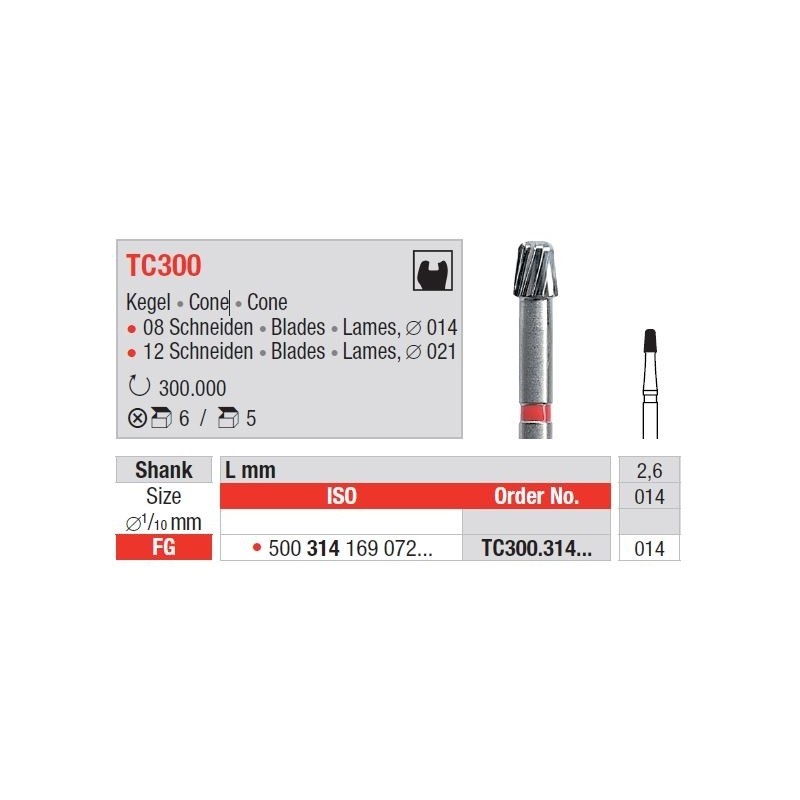 Freze TC Finishing instruments  TC30 0 314 014