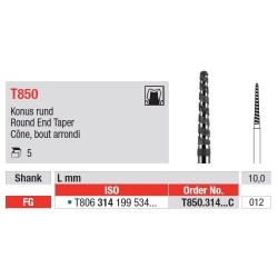 Freze Turbo Diamant Con cu Varf Rotunjit FG T850 - 5 buc. 