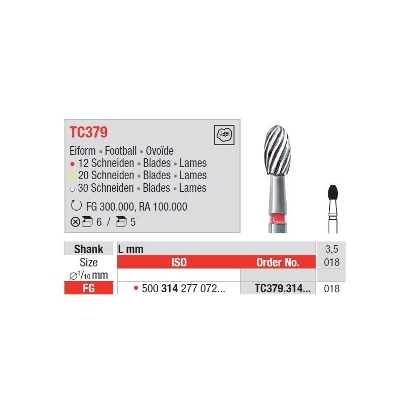 Freze TC Finishing instruments  TC37 9 314 012