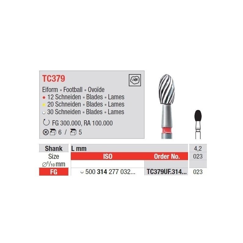 Freze TC Finishing instruments  TC37 9UF 314 014