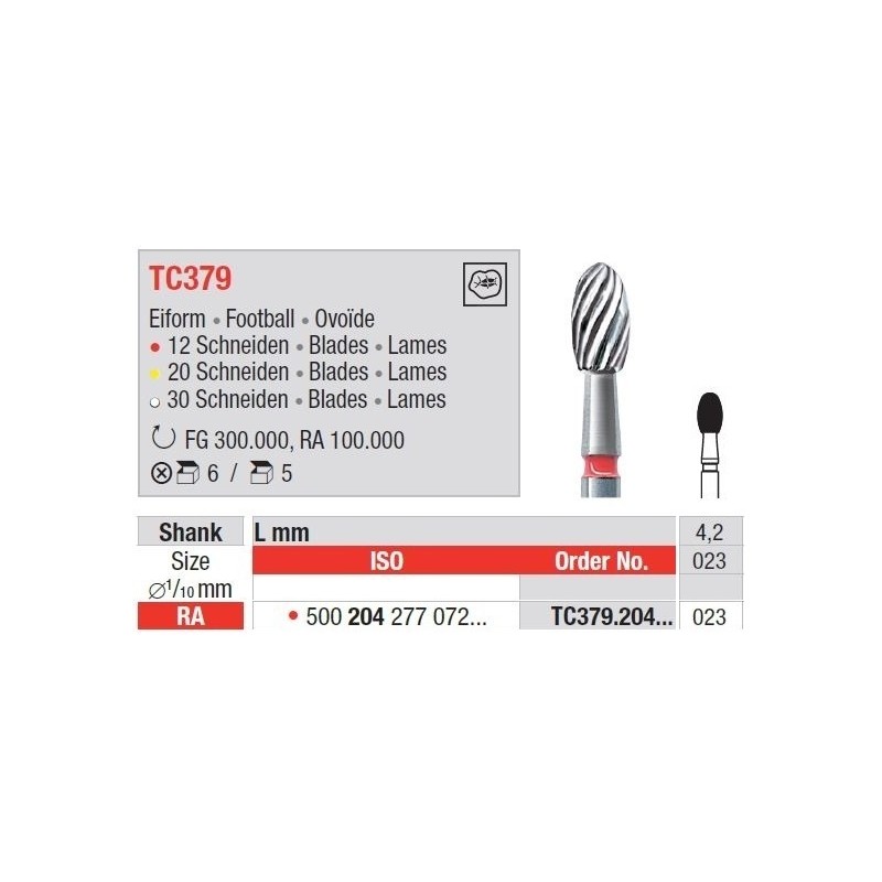 Freze TC Finishing instruments  TC37 9 204 012
