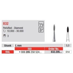 Freze Diamant PerioRed RAL 832 - 3 buc.