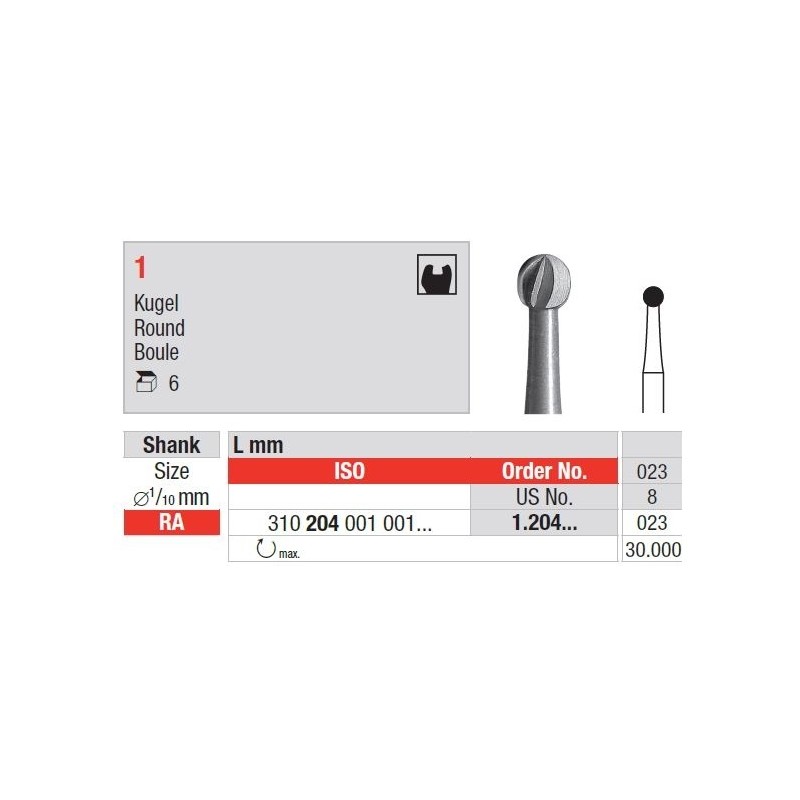 Freze Steel bur  1.2 4 021