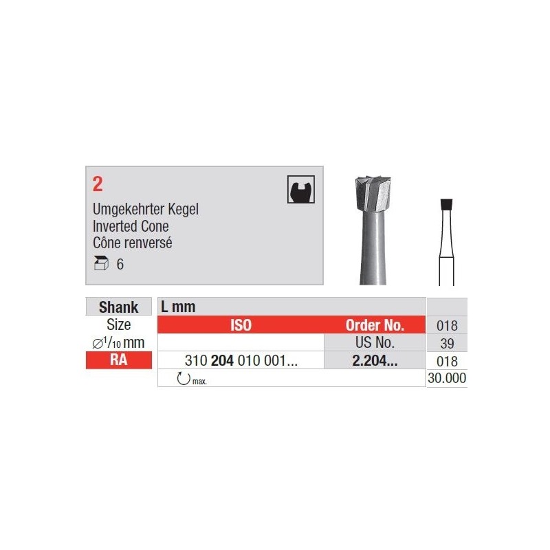 Freze Steel bur  2.2 4 006