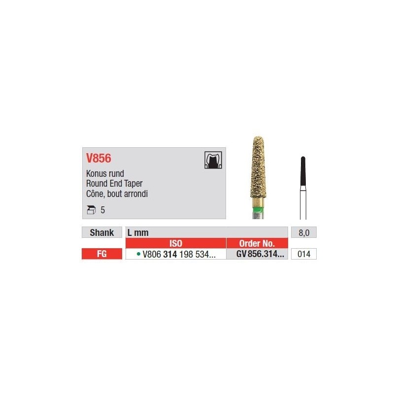 Freze DiaCut MLT Con cu Varf Rotunjit V856 - 5 buc. 