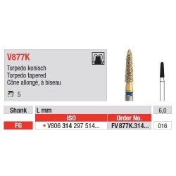 Freze DiaCut MLT Torpedo Tapered FG V877K - 5 buc. 