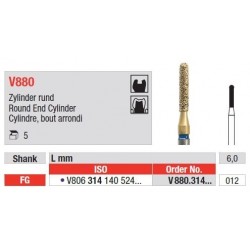 Freze DiaCut MLT Cilindru cu Varf Rotunjit FG V880 - 5 buc. 