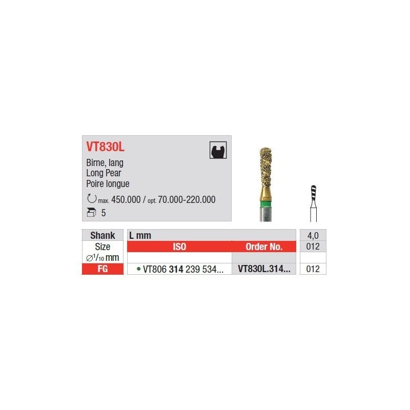 Freze DiaCut Turbo Diamant MLT Para Alungita FG VT830L - 5 buc. 