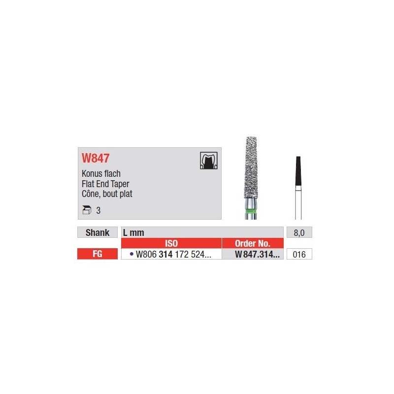 Freze WhiteTiger LLD Con cu Varf Plat FG W847 - 3 buc. 