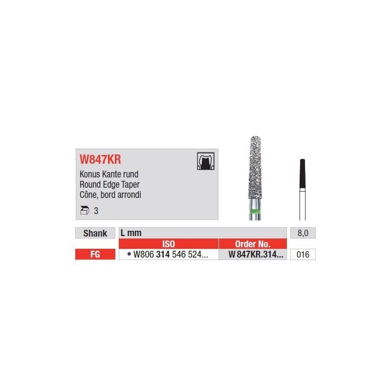 Freze WhiteTiger LLD Con cu Margini Rotunjite FG W847KR - 3 buc. 