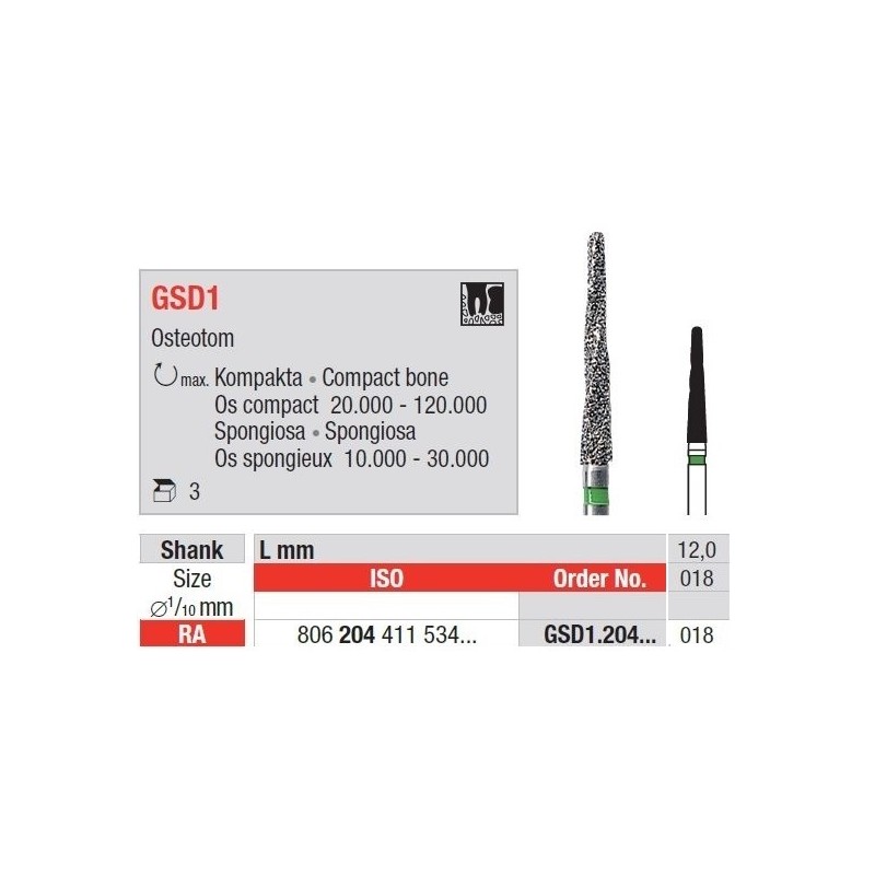 Freze Osteotom RA  GSD1  204 018