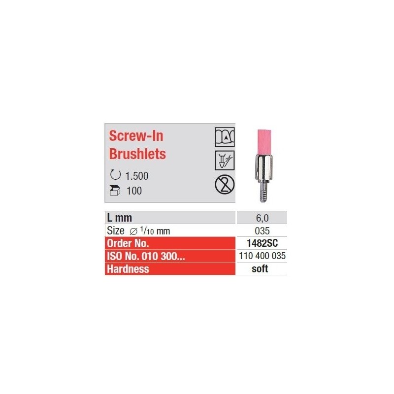 Freze Prophylaxis brushlets SC pink, Screw-In 1482 SC-100