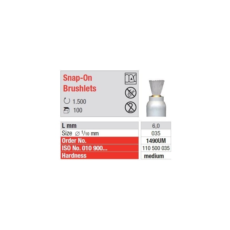 Freze Prophylaxis brushlets Snap-On white 1490 UM-100