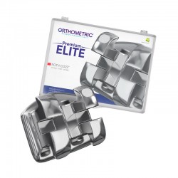 Premium Elite Roth22 Mini alacsony profilú fém rögzítők kampókkal a szemfogakon és a premolárisokon, készlet, 1caseOrthometric