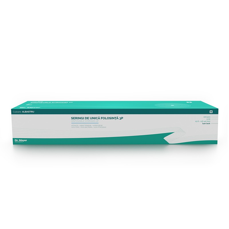 Seringa Albastra 3P 3ml cu ac 23G luer lock Dr. Mayer