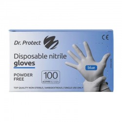 Manusi examinare nitril nepudrate albastre marimea L Dr. Protect