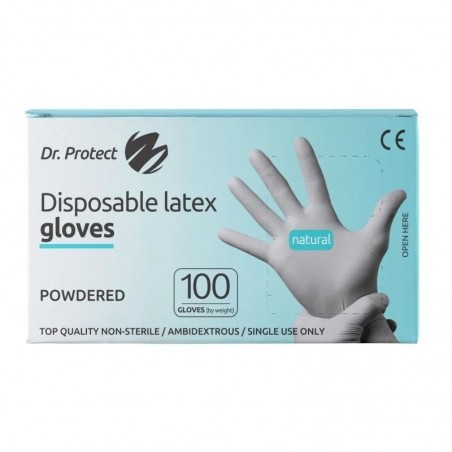 Manusi examinare pudrate albe marimea L Dr. Protect