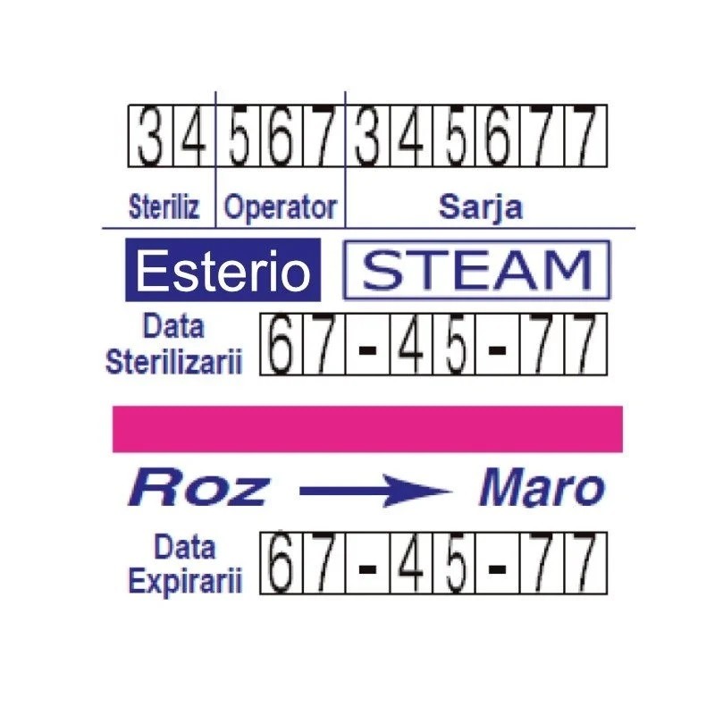 Etichete Dublu Adezive Cu Inidcator Abur, Scriere Manuala 29x28mm, Sterisaco