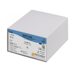 Mopylen 3/0 HRT18 polipropilén varrócérna 18 mm-es tűvel, ½ kerek keresztmetszetű, háromszög alakútipResorba