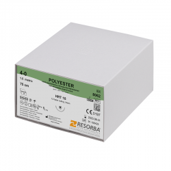 Poliészter varrócérna 3/0 HRT18, 18 mm-es tűvel, ½ kör keresztmetszetű, háromszög alakú tipResorba