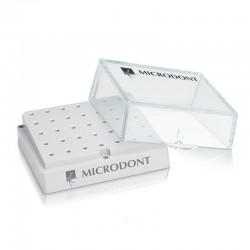 Téglalap alakú, autoklávozható műanyag doboz FG 35 lyuk Microdont