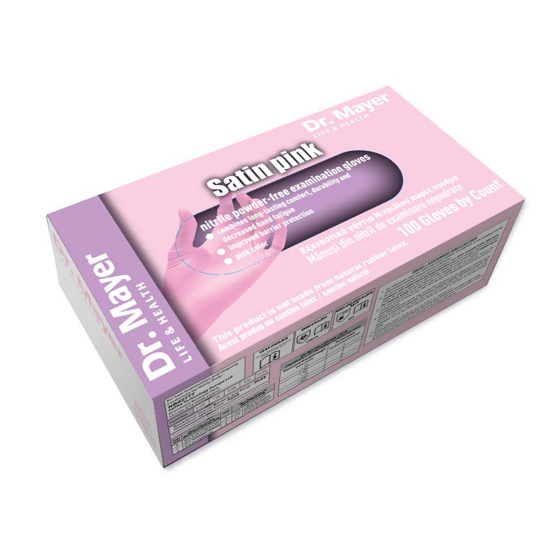 Manusi Examinare Nitril Nepudrate Satin Pink, Marimea XS Dr. Mayer