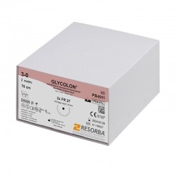 PGA Glycolon 5/0 DSM16 varrócérna 16 mm-es tűvel, ⅜ háromszögletű keresztmetszettel, 70 cmResorba