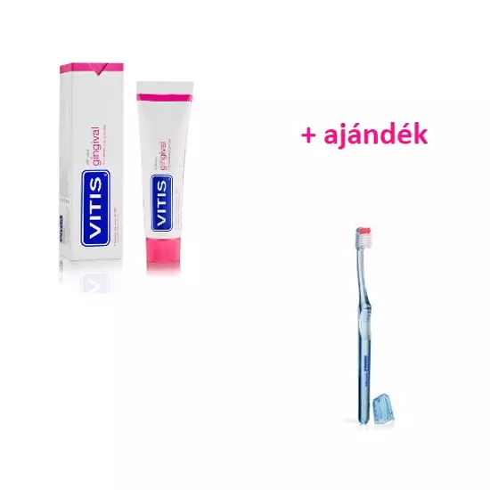 AKCIÓ - VITIS gingival fogkrém 100ml (pink) + ajándék Gingival fogkefe