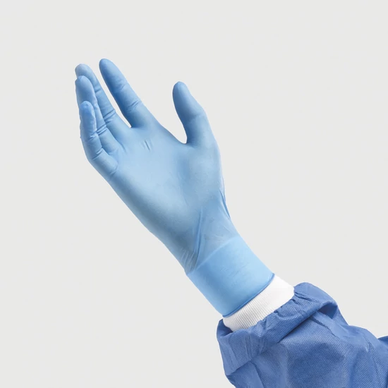 Kesztyű MONOART latex púderm.blue S 100db