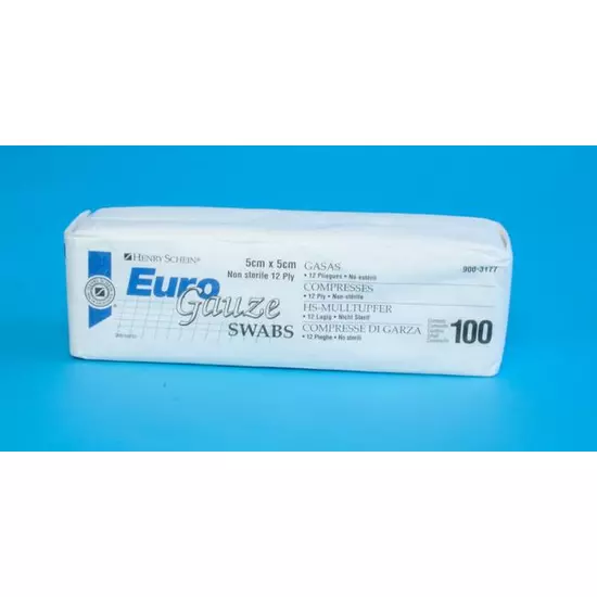 Gézlap Euro Gauze 12 rétegű 5x5cm nem steril 100db HS
