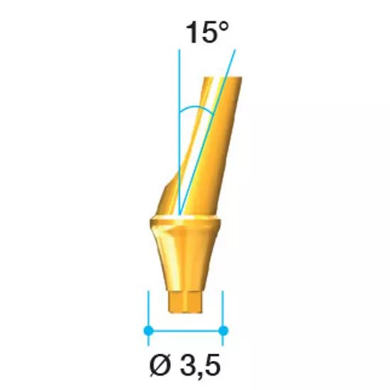 Mini Angled Abutment Ø3.5/ C=2.5/ 15˚/ Hex