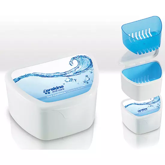 Piksters fogsor/fogsín/fogszabályzó tisztító kád Oral Appliance Cleaning Bath