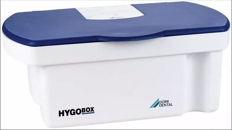 Fertőtlenítő kád Hygobox fedél kék - belső szűrő fehér 13x32,5x21cm 3l Dürr