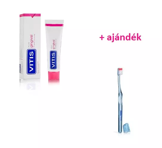 AKCIÓ - VITIS gingival fogkrém 100ml (pink) + ajándék Gingival fogkefe