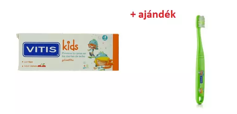 AKCIÓ - VITIS kids fogkrém cherry 50ml + ajándék Kids fogkefe