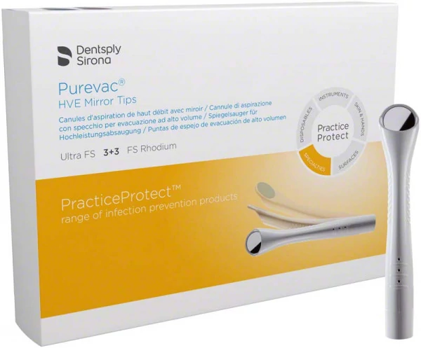 Purevac HVE szürke rhodium tükörszemmel 6db Dentsply