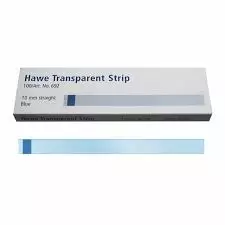 Hawe Transparent Strips egyenes 100x10mm kék 100db