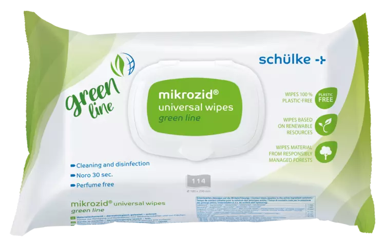 Mikrozid universal wipes green line ablakos 18x20cm 114db/csomag