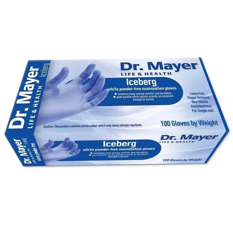 Kesztyű dr. Mayer nitril púdermentes indigó-kék S 100db