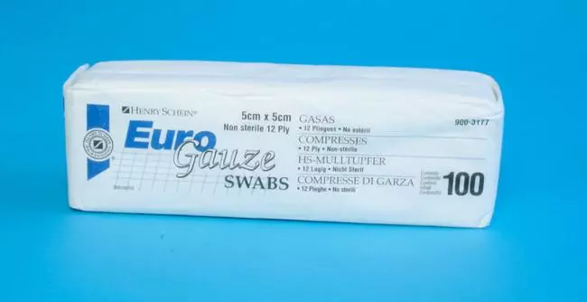Gézlap Euro Gauze 12 rétegű 5x5cm nem steril 100db HS