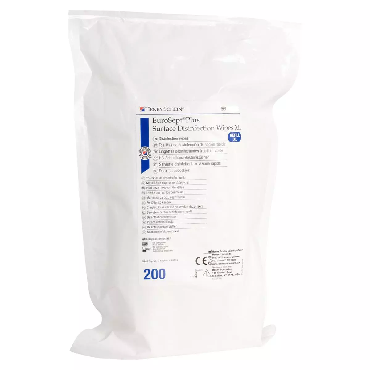 EuroSept Plus Surface Desinf. Wipes XL refill 20x24cm 200db HS